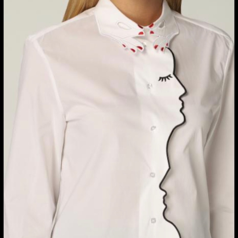 Vivetta face embroidered mani blouse